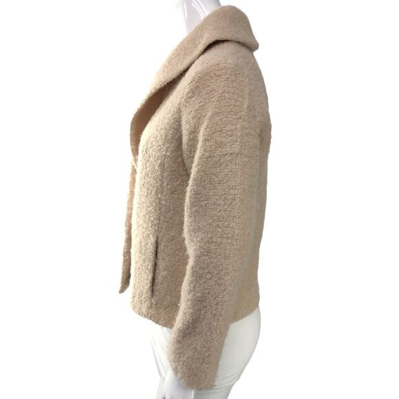 Eileen Fisher Womens Size PS Petite Small Jacket Beige Textured Wool Blend Coat - Picture 6 of 16